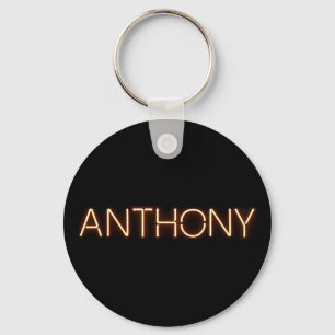 Anthony Name in leuchtenden Neonleuchten Schlüsselanhänger