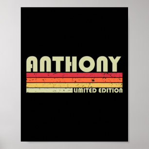 Anthony Name Personalisiert Retro Vintage 80er 90e Poster