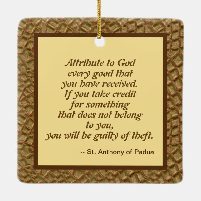 Anthony of Padua & the Christ Child (JM 05) Keramikornament (Rückseite)