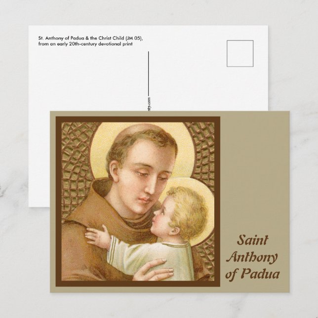 Anthony of Padua & the Christ Child (JM 05) Postkarte (Vorne/Hinten)