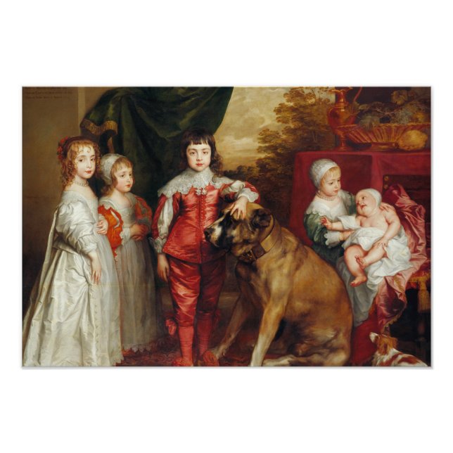 Anthony van Dyck - Fünf älteste Kinder Charles Fotodruck (Vorne)