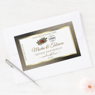Anthracite White Product Labels Ladybug mit Logo Rechteckiger Aufkleber