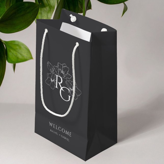 Anthrazit | Chic Monogram Welcome Wedding Bag Kleine Geschenktüte (Von Creator hochgeladen)