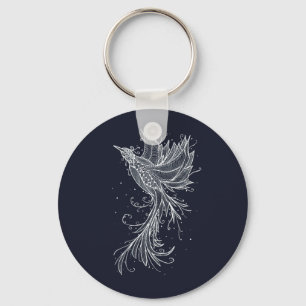Anthrazit Phoenix Lineart Button Schlüsselanhänger