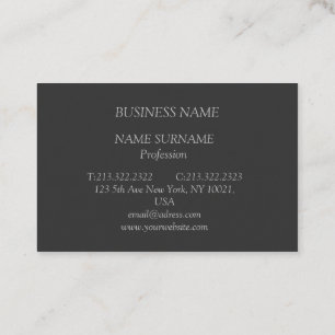 Anthrazit Visitenkarte mit grauer Schrift