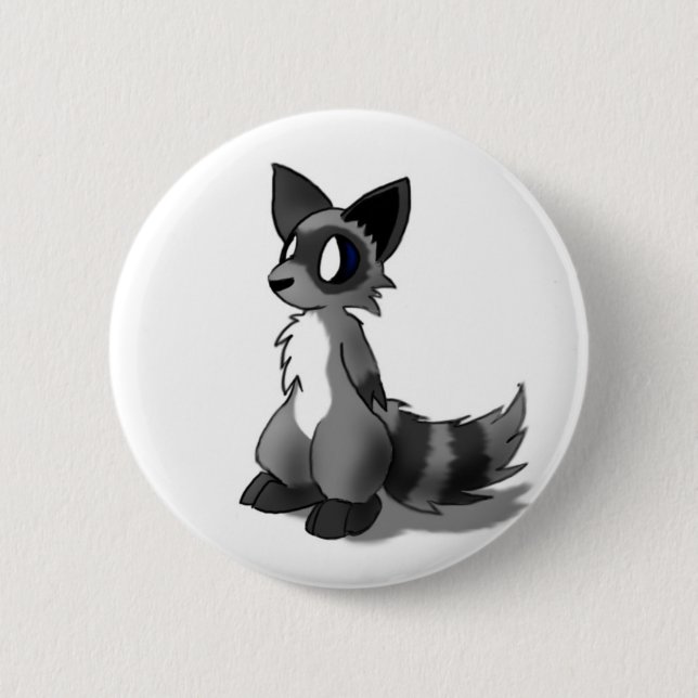 Anthro Waschbär-Knopf Button (Vorderseite)