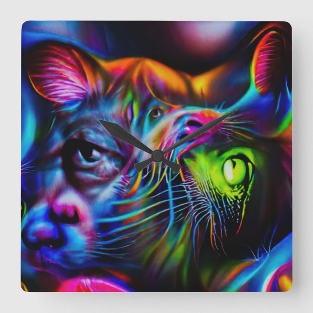 Anthrophobie Quadratische Wanduhr (Vorderseite)