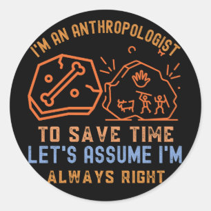 Anthropologe, Anthropologie Lustig Runder Aufkleber