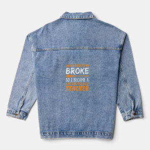 Anthropologie-Lehrer Gebrochener Besen Halloween-D Jeansjacke