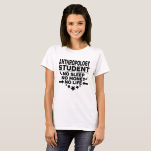 Anthropologie Uni Student No Life oder Money T-Shirt