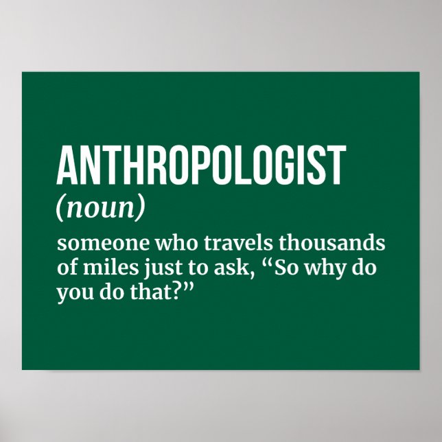 Anthropologin - Funny Definition Poster (Vorne)