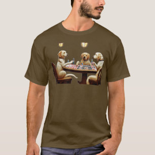 Anthropomorphe drei Hunde Poker spielen T-Shirt