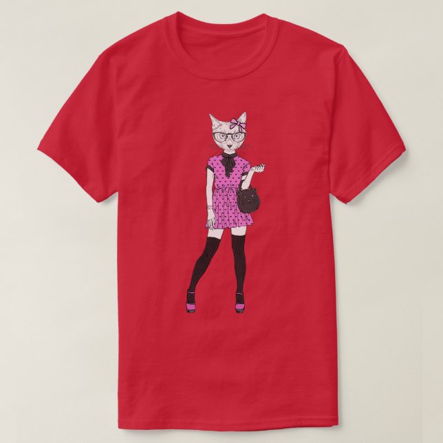 Anthropomorphe Katze 7 T-Shirt (Design vorne)