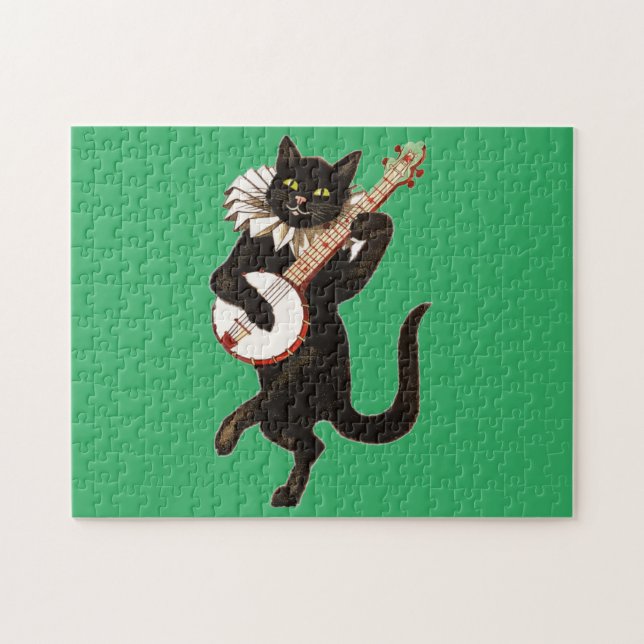 Anthropomorphe Katze Banjo Puzzle (Horizontal)