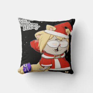 Anthropomorphe Katze in Santa Kostüme mit "PILK" B Kissen
