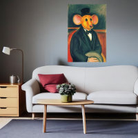 Anthropomorphe Maus in einem schwarzen Anzug | Art