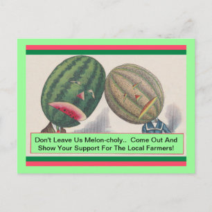 ANTHROPOMORPHE Melonen Wortwitz erzeugen POSTKARTE