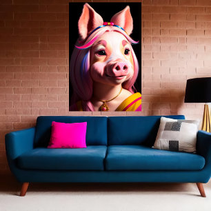 Anthropomorphe Schweine   Art der AI Poster