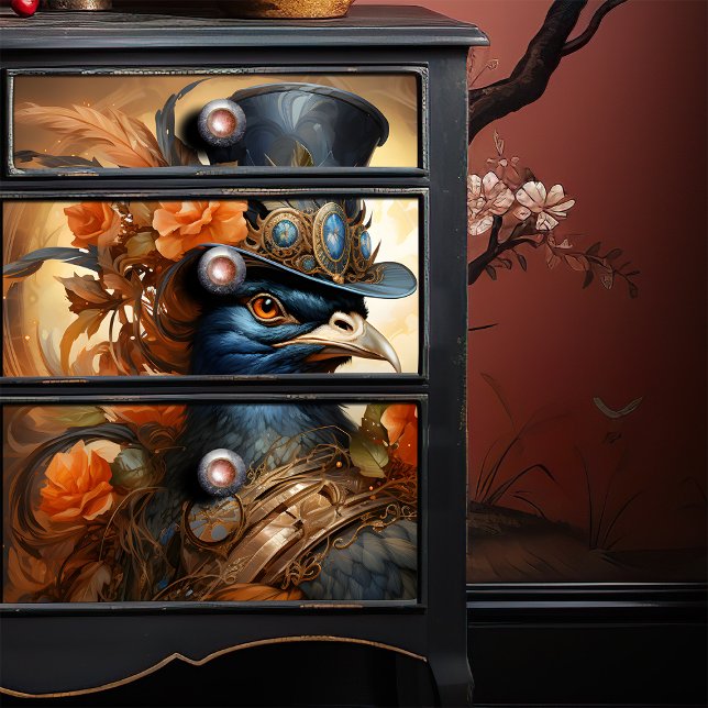 Anthropomorphe Steampunk-Taube Viktorianischer Top Seidenpapier (Von Creator hochgeladen)