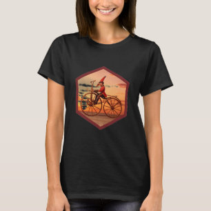 Anthropomorpher Ameisenbär fährt ein antikes Fahrr T-Shirt