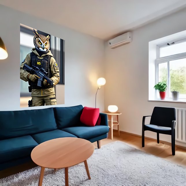 Anthropomorpher Eulsoldat | AI Art Poster (Von Creator hochgeladen)