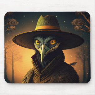 Anthropomorpher Schwarzdrossel-Seher in eleganter Mousepad