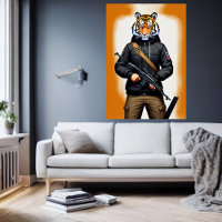 Anthropomorpher Tiger-Soldat | Art der AI