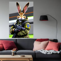 Anthropomorphes cooles Kaninchen Soldier | Art der