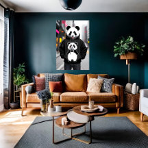 Anthropomorphisches cooles Panda in der Stadt | Ar