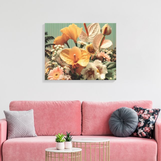 Anthurium and Tropical Floral Arrangement Leinwanddruck (Insitu (Wohnzimmer))