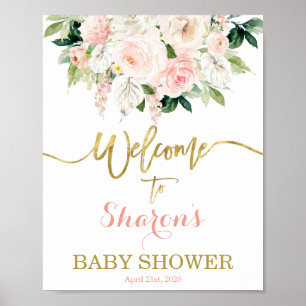 Anthurium Baby Shower Girl Begrüßungszeichen Poster