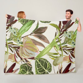 Anthurium-Blume, Tulpen und tropische Blätter. Fleecedecke
