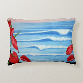 Anthurium Ocean Watercolor Design Dekokissen