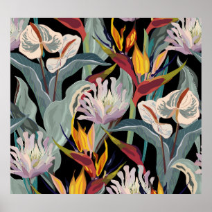 Anthurium Strelitzia: Tropischer Vintager Splendor Poster