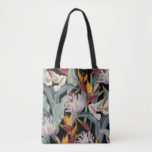 Anthurium und Strelitzia nahtlos Vintage Muster.