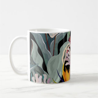 Anthurium und Strelitzia nahtlos Vintage Muster. Kaffeetasse