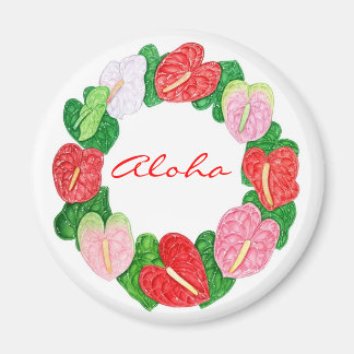 Anthurium Wreath Aloha Magnet