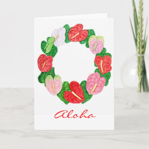 Anthurium Wreath Feiertagskarte