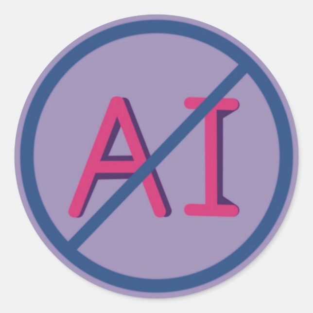 Anti AI 3 inch Round Sticker  (Vorderseite)