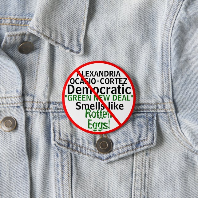 Anti-Alexandria Ocasio-Cortez Green New Deal Button (Beispiel)