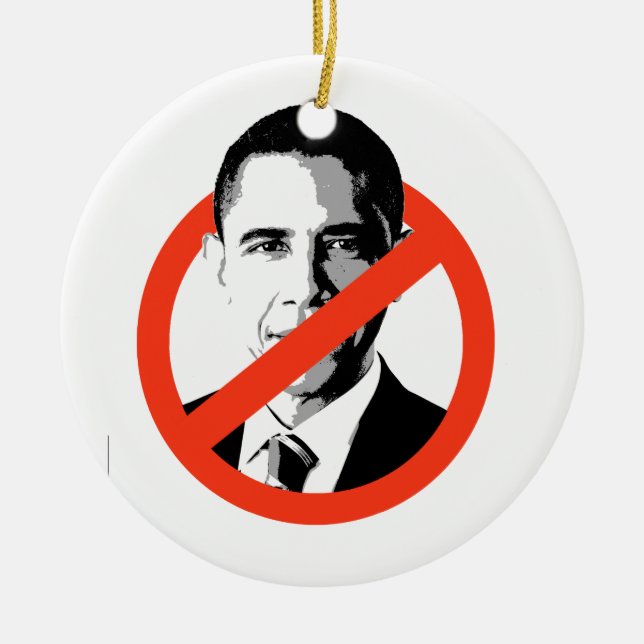 ANTI-BARACK OBAMA - KERAMIK ORNAMENT (Vorne)