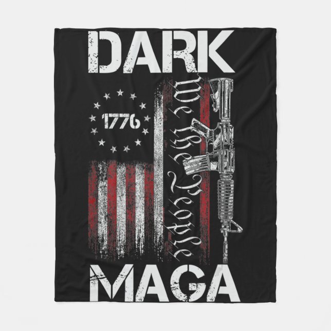 ANTI-BIDEN DARK MAGA UNTERSTÜTZUNG TRUMP FLEECEDECKE (Vorderseite)