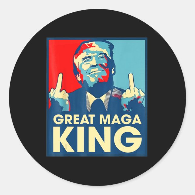 Anti Biden The Great Maga King Fun Trump Ultra Mag Runder Aufkleber (Vorderseite)