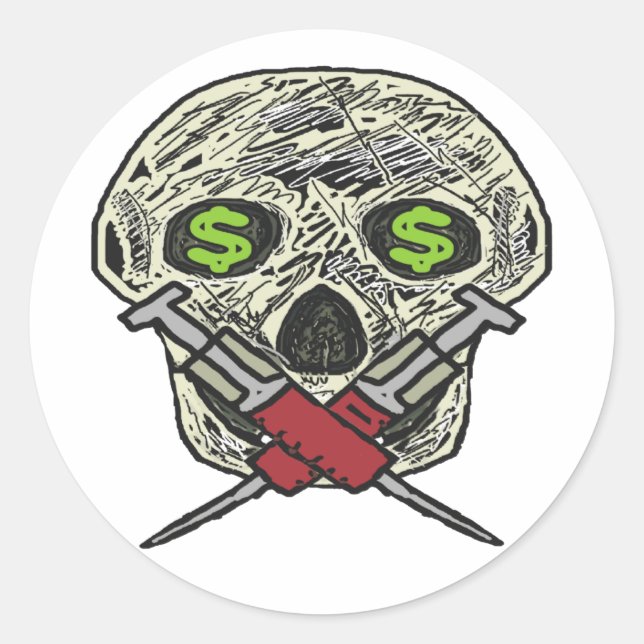 Anti Big Pharma Runder Aufkleber (Vorderseite)