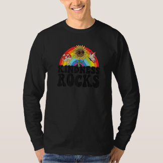 Anti Bullying Hippie Retro Teacher Rainbow Kindnes T-Shirt