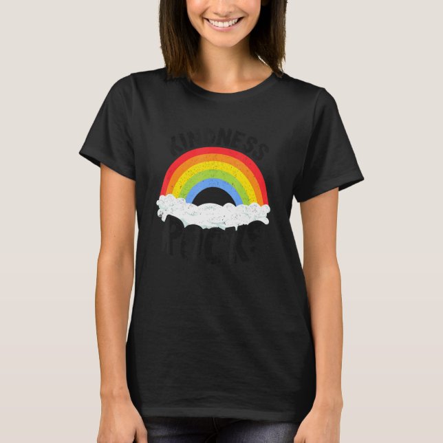 Anti Bullying Hippie Retro Teacher Rainbow Kindnes T-Shirt (Vorderseite)