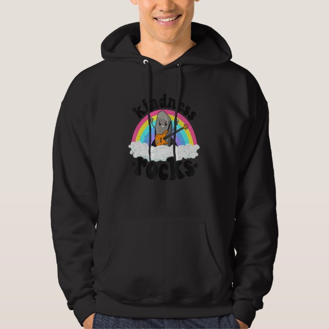 Anti Bullying Rainbow Hippie Music Teacher Kindnes Hoodie (Vorderseite)