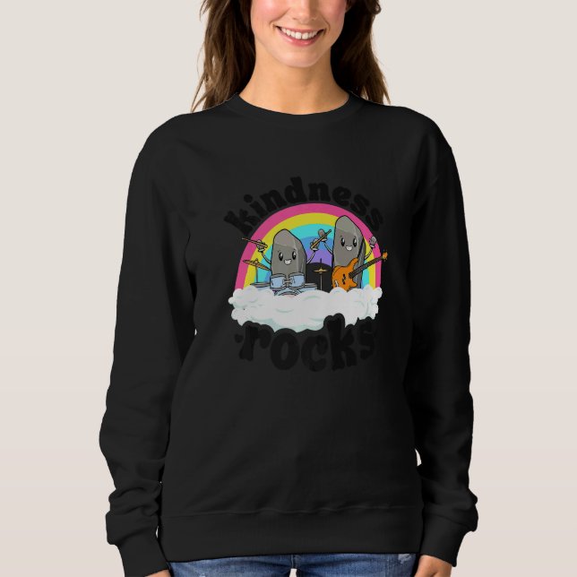 Anti-Bullying Rainbow Hippie Music Teacher Kindnes Sweatshirt (Vorderseite)