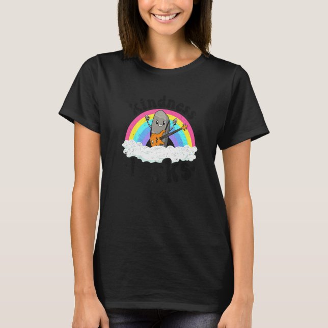 Anti Bullying Rainbow Hippie Music Teacher Kindnes T-Shirt (Vorderseite)