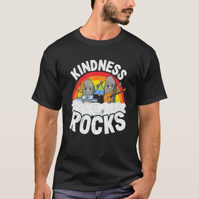 Anti-Bullying Rainbow Hippie Music Teacher Kindnes T-Shirt (Vorderseite)